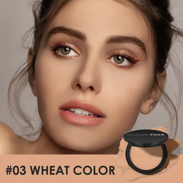 Pó facial prensado à prova d'água, Focallure, maquiagem de longa duração, cobertura total para o rosto, pó compacto, cosméticos base, 9 cores - Image 9