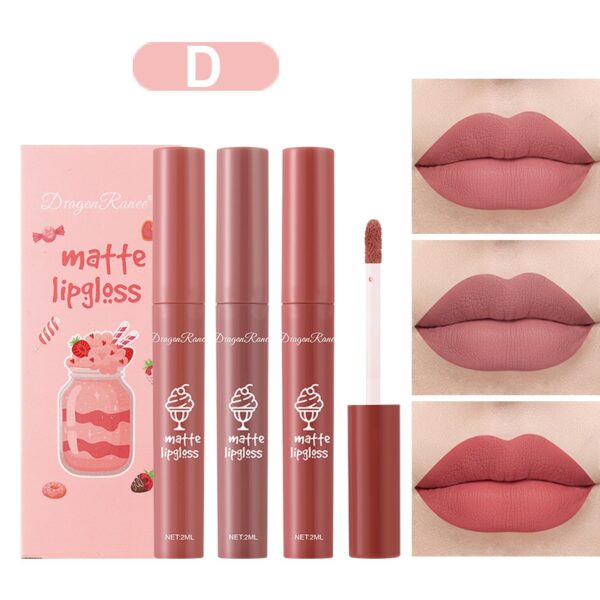 Batom líquido, 3 pçs conjunto, doce matte velvet, esmalte à prova d água de longa duração não-marcação natural lábio matiz kit  yzl1 - Image 2