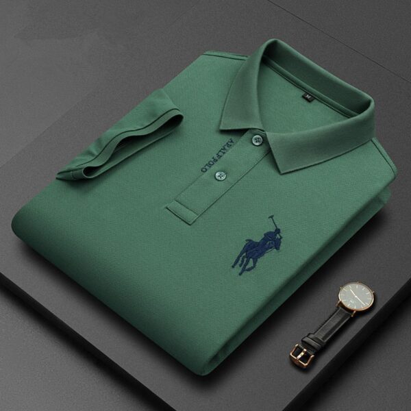 Camisetas masculina Polo bordada, Lapela, Meia manga, Moda casual, Novo, Verão - Image 7