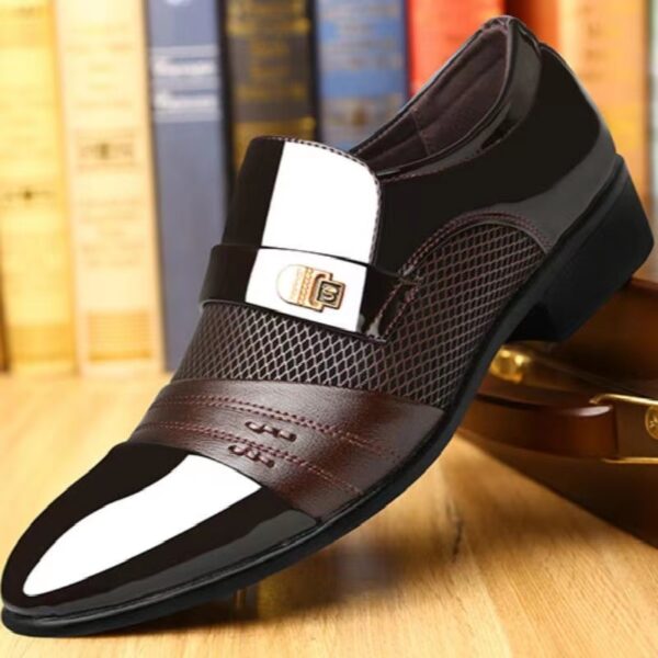 Sapatos de couro masculino Oxford de laca, sapatos luxuosos, sapatos de dedo apontado, sapatos clássicos Derby, tamanho 38-48 - Image 20