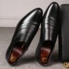 Sapatos masculino mocassim de couro preto,  de festa masculinos, moda casual, sapatos sociais, tamanho grande - Image 8