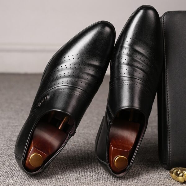 Sapatos masculino mocassim de couro preto,  de festa masculinos, moda casual, sapatos sociais, tamanho grande - Image 8