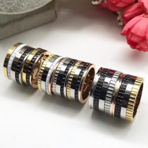 Anéis unissex, de engrenagem rotativa, 925 Sterling Silver, Jóias Premium Europeu, Casais Moda, Marca de Luxo, Presente