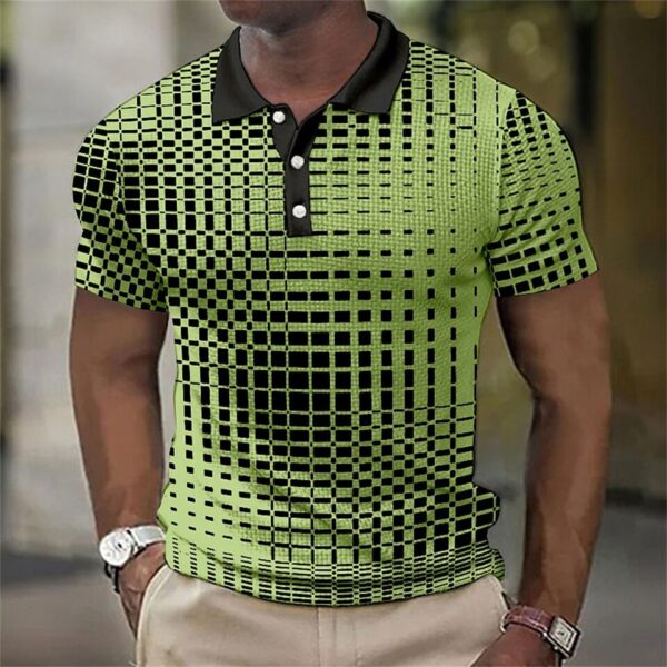Camisetas masculina, retro Polo, manga curta, 3D manchado , casual, solta camisa de grandes dimensões, alta qualidade, roupas esportivas, tops macios - Image 9