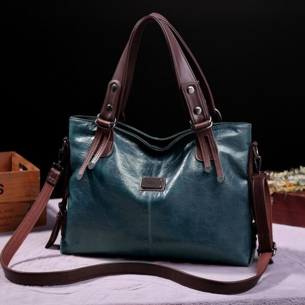 Bolsas casual feminina, de couro macia, de ombro vintage de grande capacidade, bolsa de mão transversal para senhoras, nova moda, 2023 - Image 7