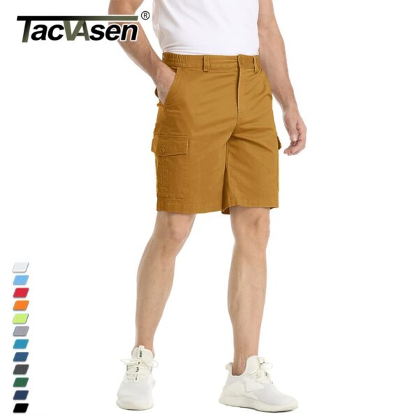 Bermudas de algodão, respirável, Tacvasen, casual, multi-bolsos, trabalho, caminhadas, tático, ao ar livre, verão - Image 17