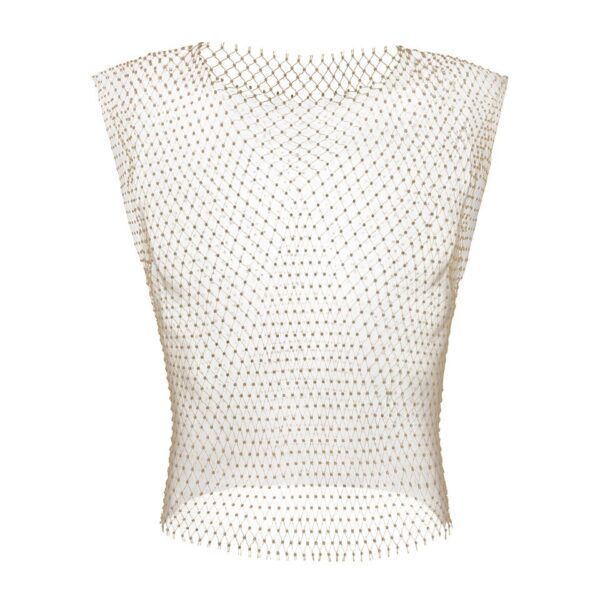 Camisetas masculina sem manga, arrastão, CLEVER MENMODE, Sexy Tank Tops, Strass Brilhante See-Through Colete Oco, Sem Mangas T-Shirt, Transparente - Image 4