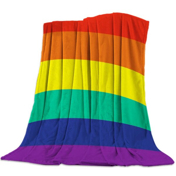 Cobertor de flanela LGBTQ, Orgulho arco-íris, Cobertores vintage para cama, Sofá, Leve, Macio, Cama Aconchegante, Quente. - Image 12