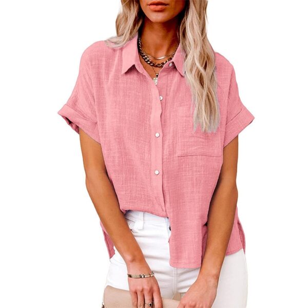 Camisas feminina de manga comprida com lapela, camisa extragrande solta, camisas brancas amarelas de lazer, blusas femininas, outono - Image 18