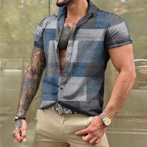 Camisas masculina havaiana de manga curta, roupas vintage extragrandes, estilo étnico, camisas estampadas, streetwear casual, tops soltos Dazn - Image 2