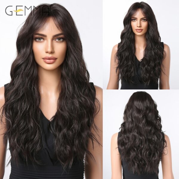 Peruca sintética longa ondulada cosplay GEMMA com Franja, peruca de cabelo natural para mulheres brancas, festa, resistente ao calor, rosa claro - Image 24