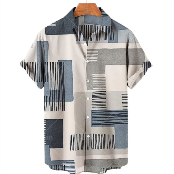Camisas masculina manga curta,  Oversized Xadrez Floral, Tops Botões, Casuais Verão, Roupas De Luxo Sociais Homens Havaí Camisas 5XL - Image 2