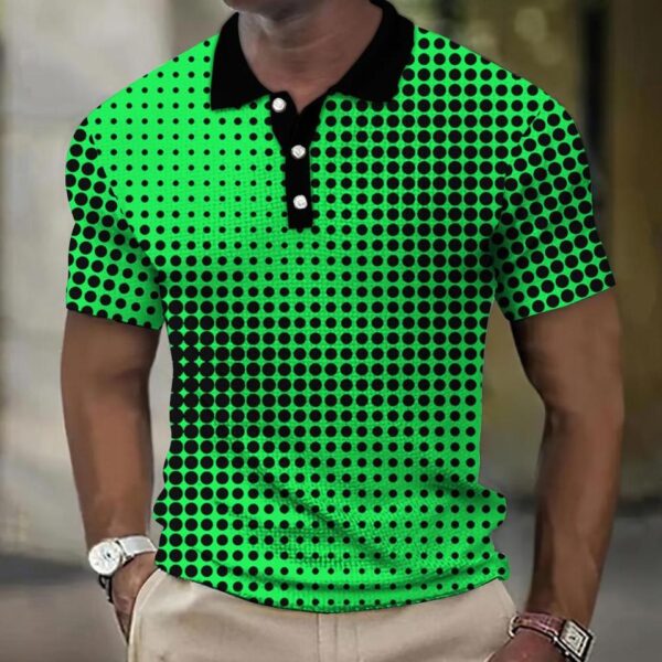 Camisetas masculina, retro Polo, manga curta, 3D manchado , casual, solta camisa de grandes dimensões, alta qualidade, roupas esportivas, tops macios - Image 25