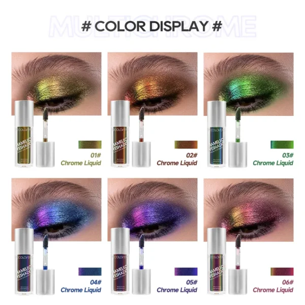 Sombras em pó,  Metálica, Pigmento Aurora, Multi Cromo, Líquido Eye Shadow Stick, Alta Luz Camaleão, Maquiagem - Image 10