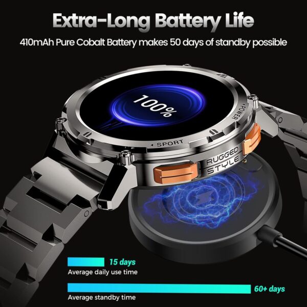 Relógio eletrônico inteligente 2023 KOSPET TANK T2 Smartwatch Ultra, Smartwatch AMOLED, Voz AI, Chamada Bluetooth, Rastreador De Fitness, Original,  digitais originais - Image 10
