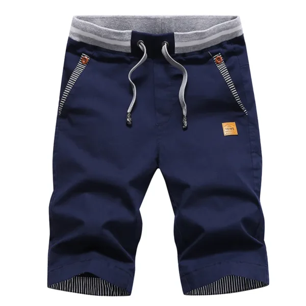 Bermudas masculina de algodão, casual para praia, calção de boardshort, cordão, calção elástica na cintura, moda, verão, quente, 2023 - Image 6