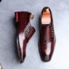 Sapatos masculino em couro de microfibra, casuais, dedo do pé quadrado, vestido com renda, festas, Oxfords. - Image 6