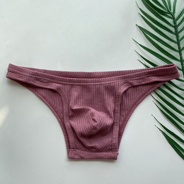 Cuecas masculina LGBTQ, cintura baixa respirável, algodão macio, G-String Underwear, tanga masculina, sólida, bolsa - Image 2
