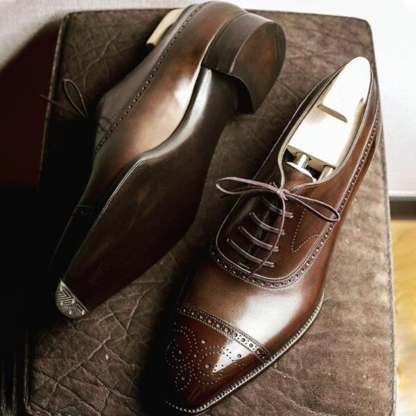 Sapatos masculino Oxfords, marrom, preto, PU Office Brogue Dress Shoes - Image 11