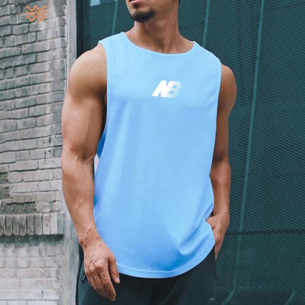 Camisetas regata masculina Men's Gym Fitness Training, verão, secagem rápida, Silm Fit, Bodybuilding - Image 6