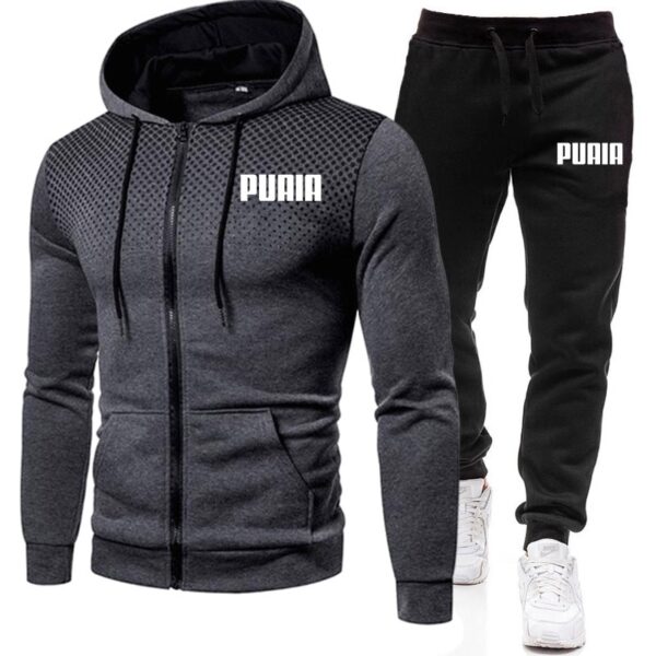 Calças de moletom + blusa com capuz com zíper, calça casual fitness, roupas esportivas para jogging, estampa inverno, 2023 - Image 4