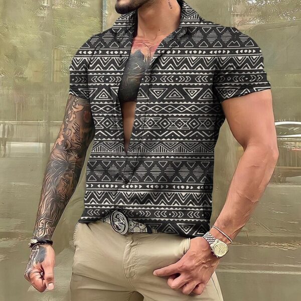 Camisas masculina havaiana de manga curta, roupas vintage extragrandes, estilo étnico, camisas estampadas, streetwear casual, tops soltos Dazn - Image 15