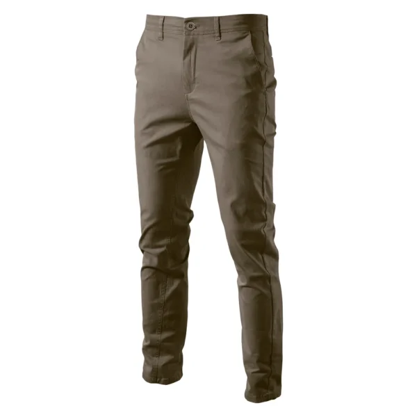 Calças masculina algodão casual, AIOPESON, Cor sólida Ajuste fino, Nova Primavera Outono Alta qualidade Calças executivas clássicas masculinas - Image 10