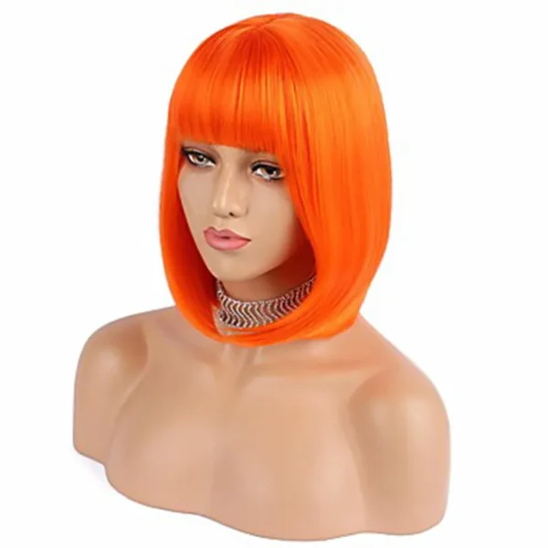 Perucas curta de cabelo sintético, Hairjoy, fibra resistente ao calor, branco puro, traje de festa - Image 5