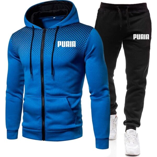 Calças de moletom + blusa com capuz com zíper, calça casual fitness, roupas esportivas para jogging, estampa inverno, 2023 - Image 3