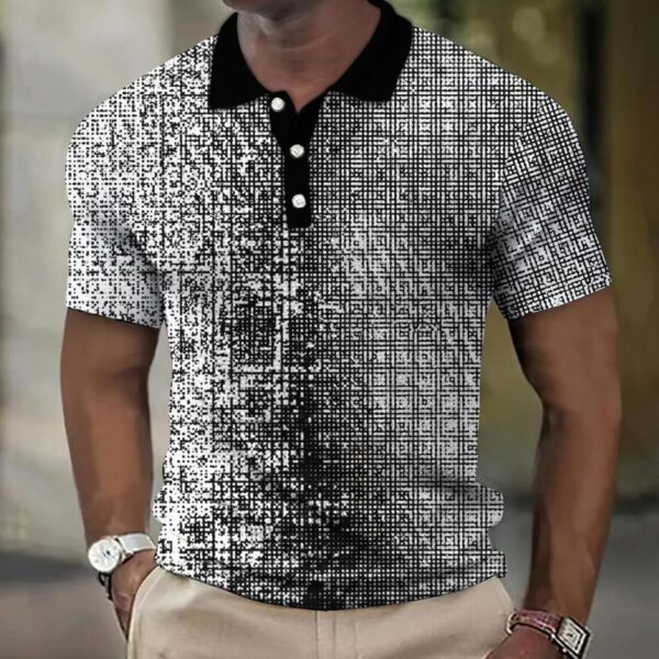 Camisetas masculina, retro Polo, manga curta, 3D manchado , casual, solta camisa de grandes dimensões, alta qualidade, roupas esportivas, tops macios - Image 29