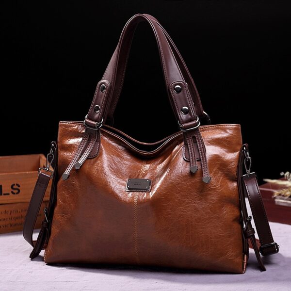Bolsas casual feminina, de couro macia, de ombro vintage de grande capacidade, bolsa de mão transversal para senhoras, nova moda, 2023 - Image 9