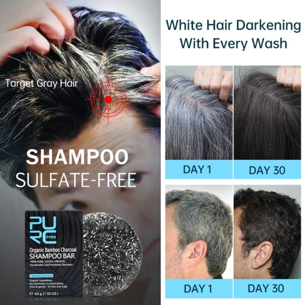 Shampoo em barra, cabelo Branco Escurecimento, Sabão De Bambu, Limpeza De Carvão, Anti Caspa, Espuma De Tratamento De Cabelo, Shampoos Sólidos, Barra - Image 10