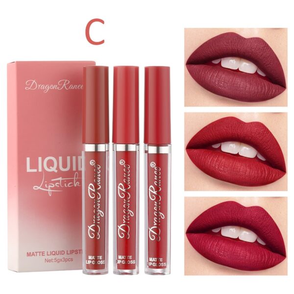 Batom líquido, 3 pçs conjunto, doce matte velvet, esmalte à prova d água de longa duração não-marcação natural lábio matiz kit  yzl1 - Image 23