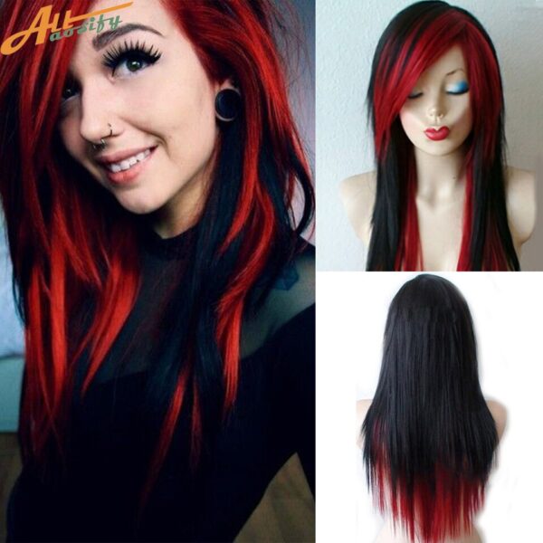 Perucas de cabelo sintético, LGBTQ, Allaosify, cosplay lolita feminino acessórios de cabelo longo encaracolado onda rosa azul anime cosplay. - Image 5