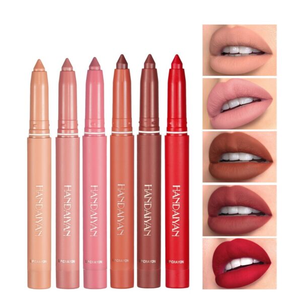 Batom/Caneta, lipstick, Nude Pink Matte, Brilho labial monocromático, impermeável, batom de longa duração, lápis de lábios maquiagem, 12 cores - Image 4