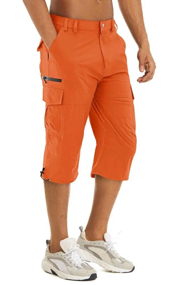Bermudas masculina cargo, Tacvasen, secagem rápida, 3/4 comprimento, calças capri, multi-bolsos, comprimento do joelho, de verão, praia - Image 16