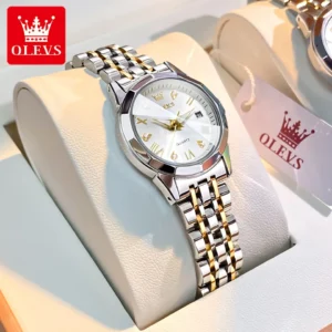 Relógios de pulso feminino, impermeável, aço inoxidável, LEVS, quartzo, elegantes, losango espelho, original, luminoso, Top Brand, novo