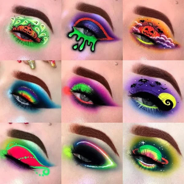 Sombras em pó de néon, brilho no escuro, brilho, fosco, brilho, cosméticos, beleza, maquiagem, unhas, 6 cores - Image 4