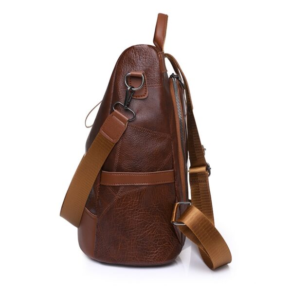 Mochila de couro macio anti-roubo para mulheres, moda simples, grande capacidade, de ombro designer, mochila de viagem, alta qualidade - Image 6