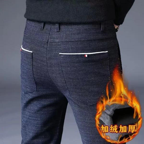 Calças masculina 4 estações, xadrez,  de negócios, roupas em linha reta casual harem calças tamanho 38 - Image 13
