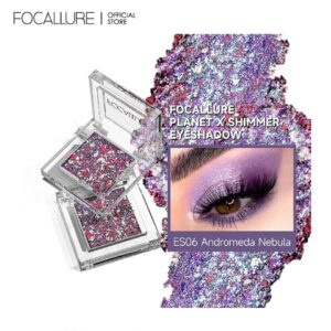 Sombra para olhos-Paleta-Focallure-Sombra Diamante Impermeável, Longlasting, 6 Cores, Glitter, Sombra Brilhante, Pó Highlighter.