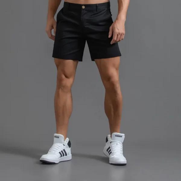 Shorts masculino casual, de golfe, slim fit masculino, monocromático, algodão puro, impermeável, resistente ao desgaste, carga, masculino, sexy, verão, 2023 - Image 7