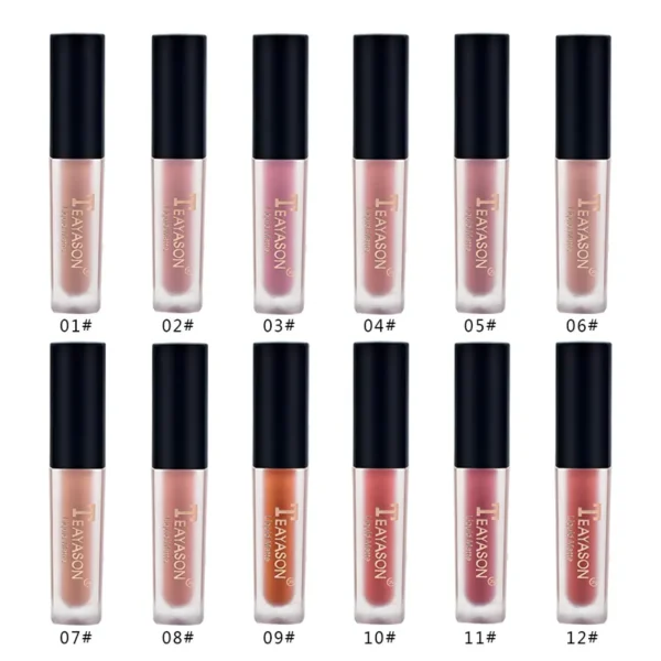 Batom líquido fosco de veludo, nude, maquiagem à prova d água, longa duração, vermelho brilho labial sexy glaze - Image 8