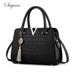 Bolsa de couro para mulheres, bolsa crocodilo, grande capacidade, designer, letras V, senhoras, alta qualidade.