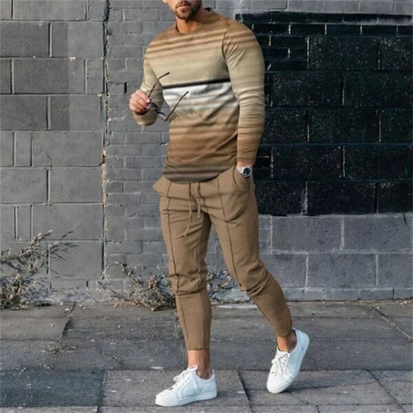 Calças de moletom + blusa manga comprida, vintage, Moletom extragrande, Roupas masculinas, Outono, Streetwear, conjunto 2 peças, 2023 - Image 5