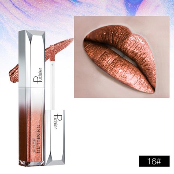 Batom brilho labial diamante perolado, batom líquido hidratante, impermeável, beleza, sexy, 18 cores - Image 31