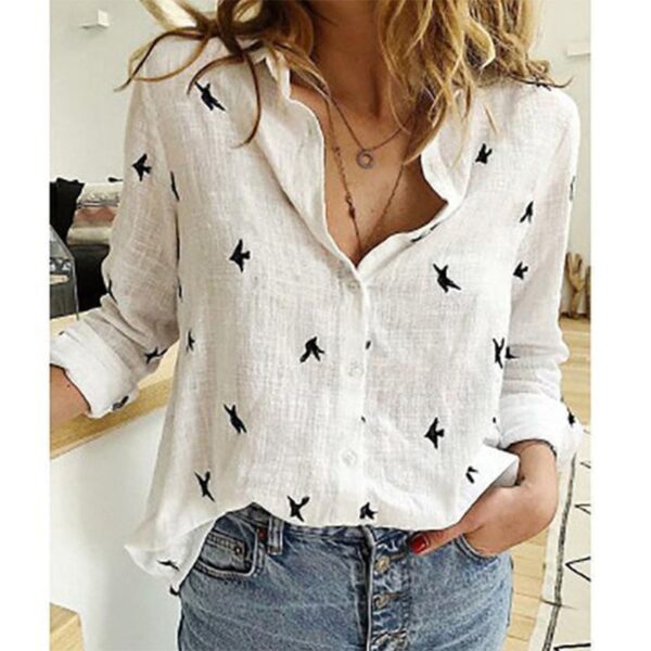 Camisas feminina de manga comprida com lapela, camisa extragrande solta, camisas brancas amarelas de lazer, blusas femininas, outono - Image 14