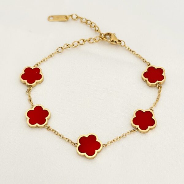 Pulseiras feminina, bracelete,  trevo de aço inoxidável, charme flor verde, joias de alta qualidade, cor dourada, presente de luxo, novo, 2023 - Image 10