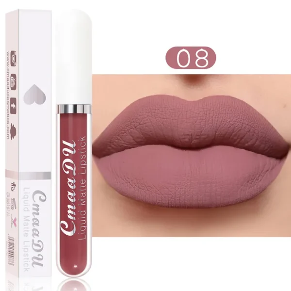 Batom líquido fosco de veludo, nude, maquiagem à prova d água, longa duração, vermelho brilho labial sexy glaze - Image 23