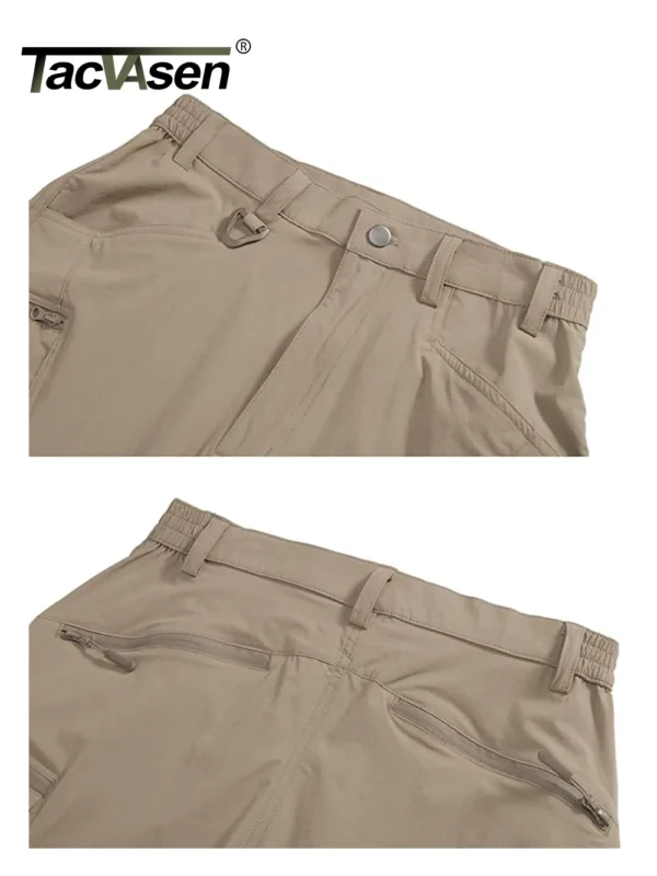 Calças masculina leves de verão, Tacvasen, de pesca, tático ao ar livre, caminhadas, de nylon, de carga seca rápida calças de trabalho casual - Image 2